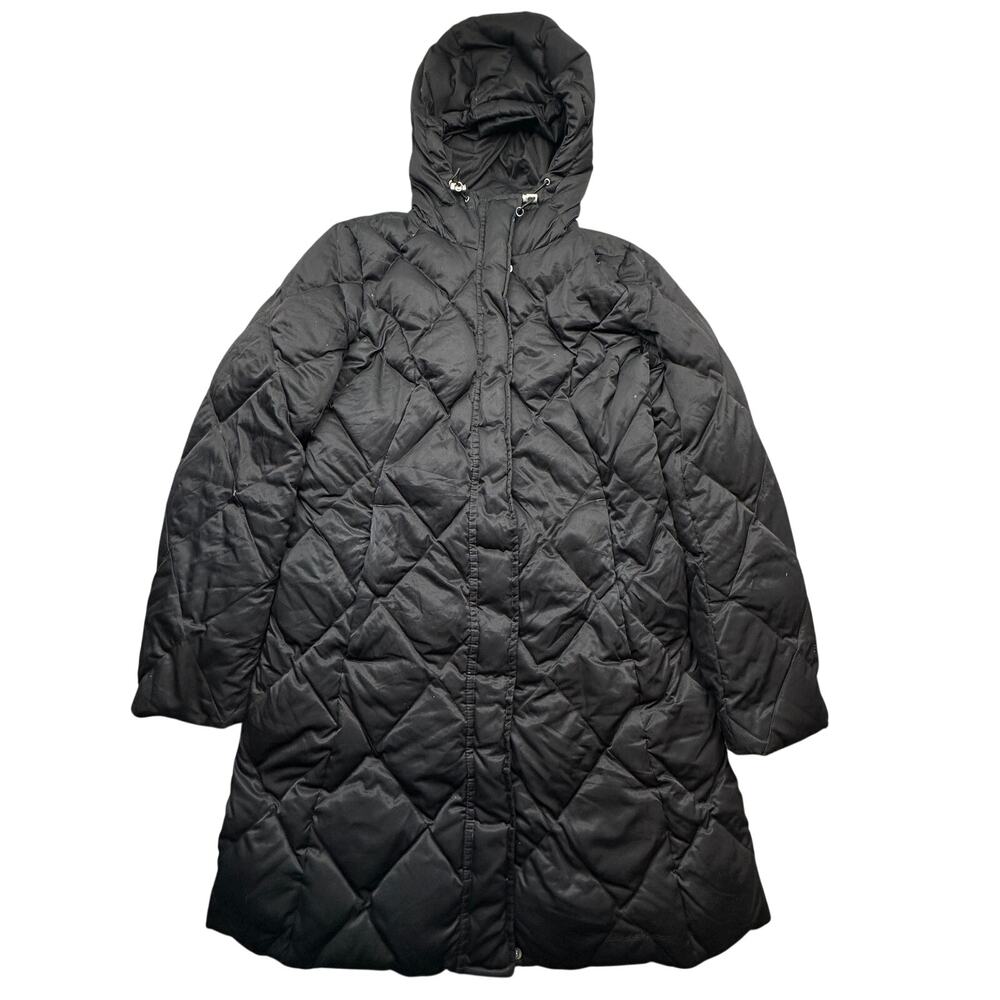 Eddie Bauer EB650 Goose Down Puffer Quilted Long Parka Jacket Women XS Hooded